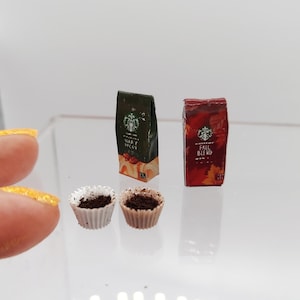 Dollhouse Miniatures 1:12 Scale Fall Coffee Bags and Coffee Filters