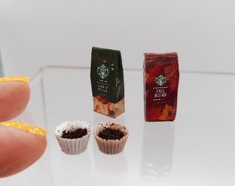 Dollhouse Miniatures 1:12 Scale Fall Coffee Bags and Coffee Filters