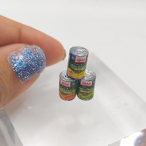 Dollhouse Miniatures 1:12 Scale Canned Vegetables Trio (3)
