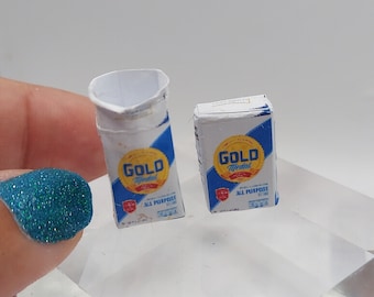 Dollhouse Miniatures 1:12 Scale Flour Opened and Closed