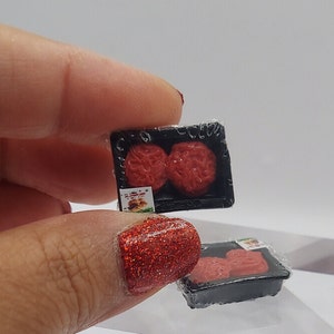 Dollhouse Miniature Hamburger Meat 1:12 Scale Raw in Packaging