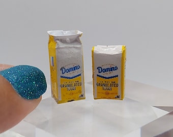 Dollhouse Miniatures 1:12 Scale White Sugar Opened and Closed