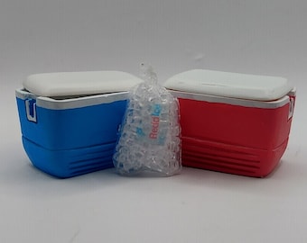 Dollhouse Miniature 1:12 Scale Ice Bag of Ice Cooler Ice Chest