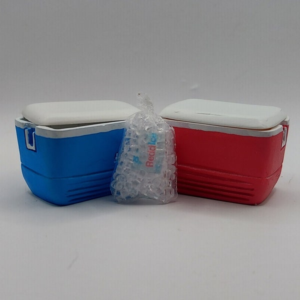 Dollhouse Miniature 1:12 Scale Ice Bag of Ice Cooler Ice Chest