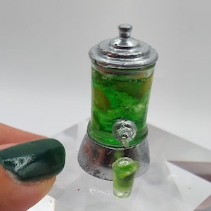 Dollhouse Miniature Drink Dispenser Spooky Poison Green Punch 1:12 Scale
