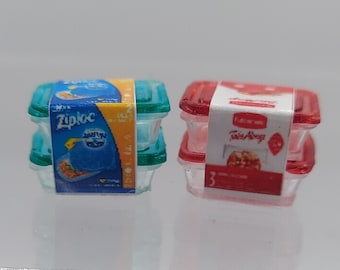 Dollhouse Miniatures 1:12 Scale Food Storage Container Set