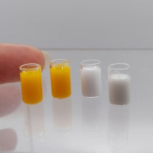 Dollhouse Miniature 1:12 Scale Tall Glass of Milk or Juice Set of 2