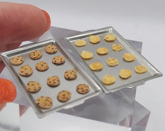 Dollhouse Miniature 1:12 Scale Cookies on Baking Sheet