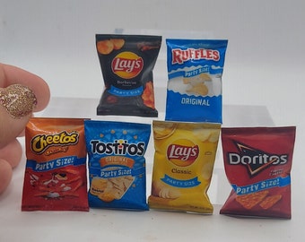 Dollhouse Miniatures 1:12 Scale Party Size Chip Bags