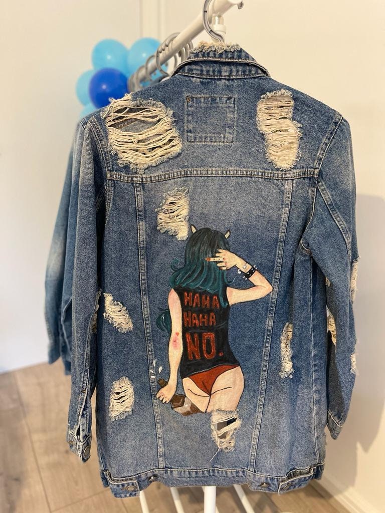 Off white oil deals painting denim jacket