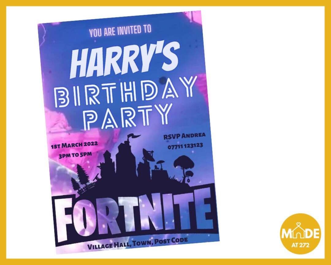 Fortnight Birthday Party Invitation Personalise Digital - Etsy