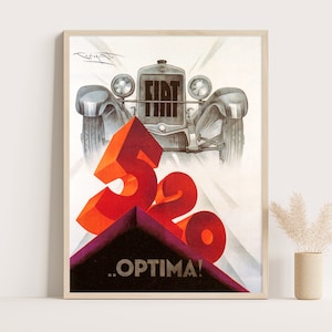 Opel Optima | Ford 520 Oldtimer-Werbeplakat, Vintage Wohnzimmerdekor, großes Wandbild, 30,5x40 cm Poster.