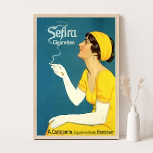 Sefira Zigaretten Poster | Vintage schwedisches Werbeplakat | Vintage Küchendekor | 30x45 cm Druck.