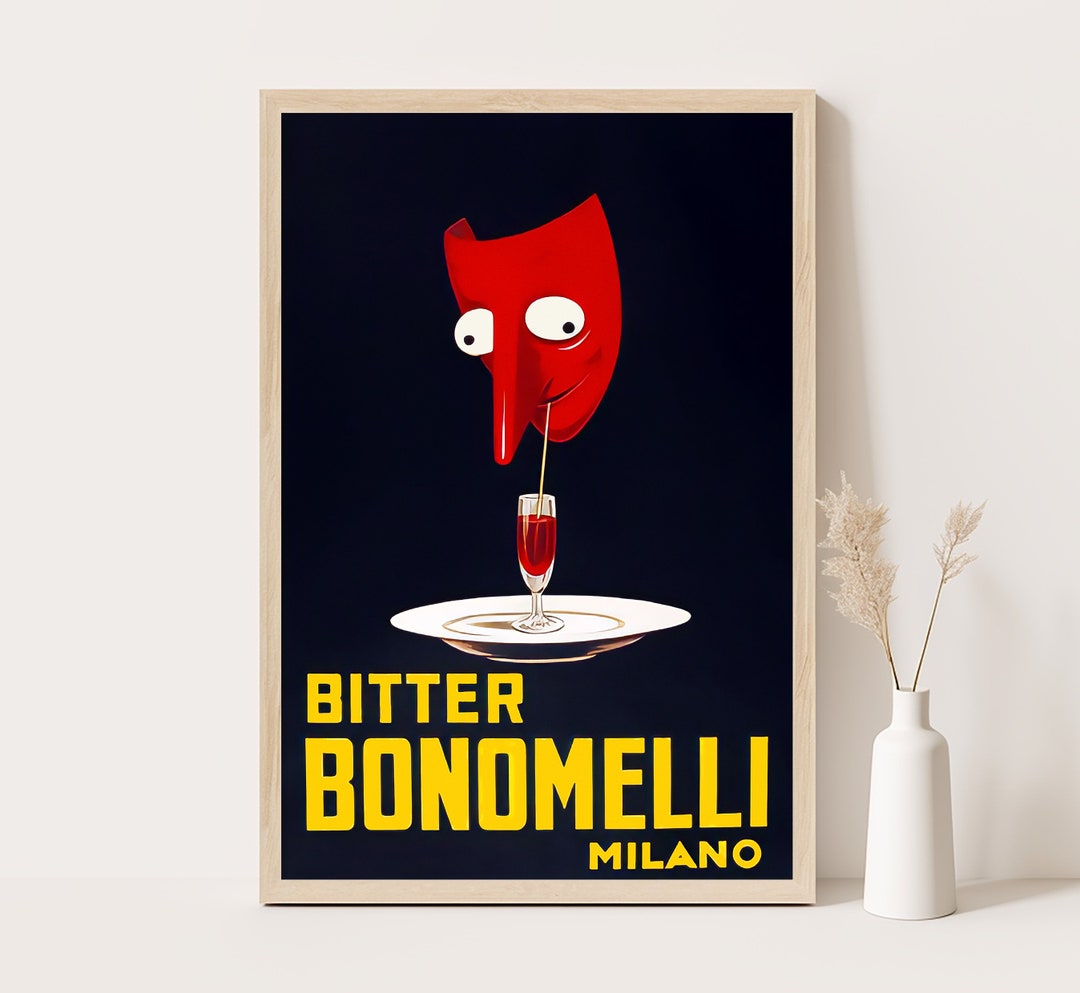 Bitter Bonomelli Milano Vintage Advertising Poster, Vintage Kitchen ...