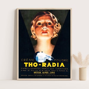 Kosmetik mit Radium für Lumineszenz Vintage Werbeplakat, Vintage Badezimmer Dekor, große Wandkunst, 18x24 Zoll Druck.