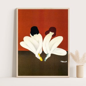 Póster retro vintage de Bally de moda: arte de pared colorido de los años 70 para la decoración de habitaciones de adolescentes, universitarios y coquetas