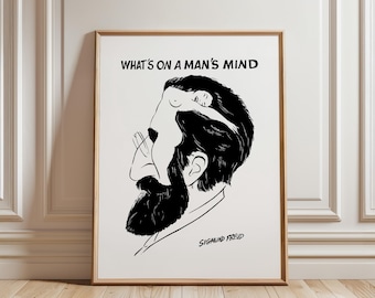 Sigmund Freud Caricature Poster: What's On A Man's Mind Art Print