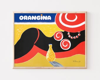 Vintage Orangina Poster: Bernard Villemot French Advertising Art Print