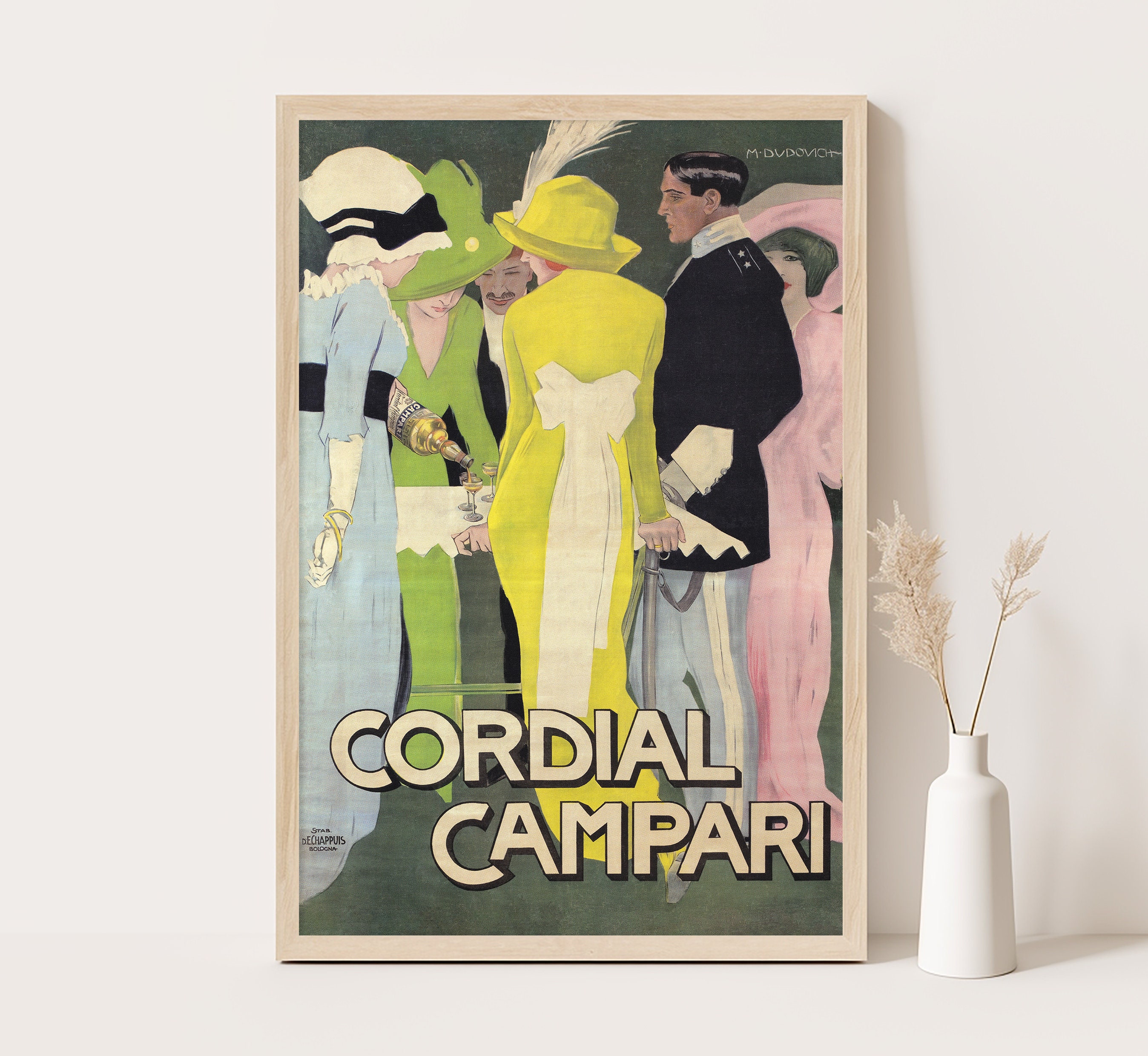 Art Deco Campari Poster: Vintage Italian Advertising Print