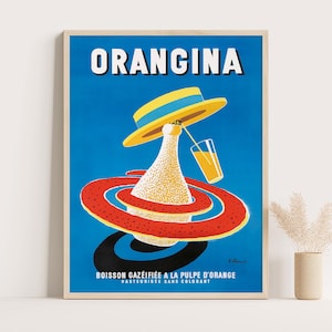 Vintage Orangina Plakat: Bernard Villemot Französische Werbekunst