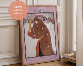 Helen Dryden Vogue Cover Print: 1920 Art Deco Winter Fashion