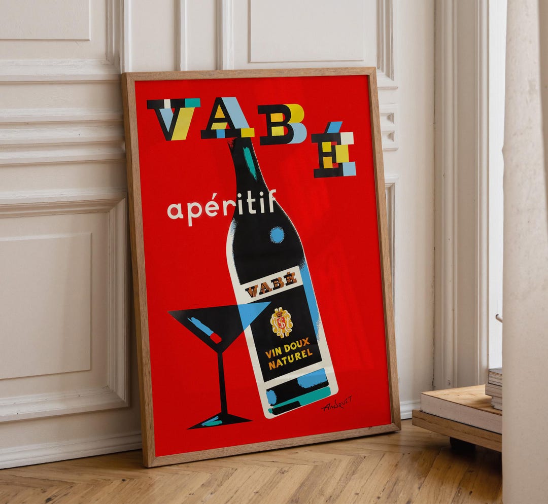 Vabe Rasal Vintage Vabé Apéritif Poster by Andruet: 1950s French Modernist Art - Etsy