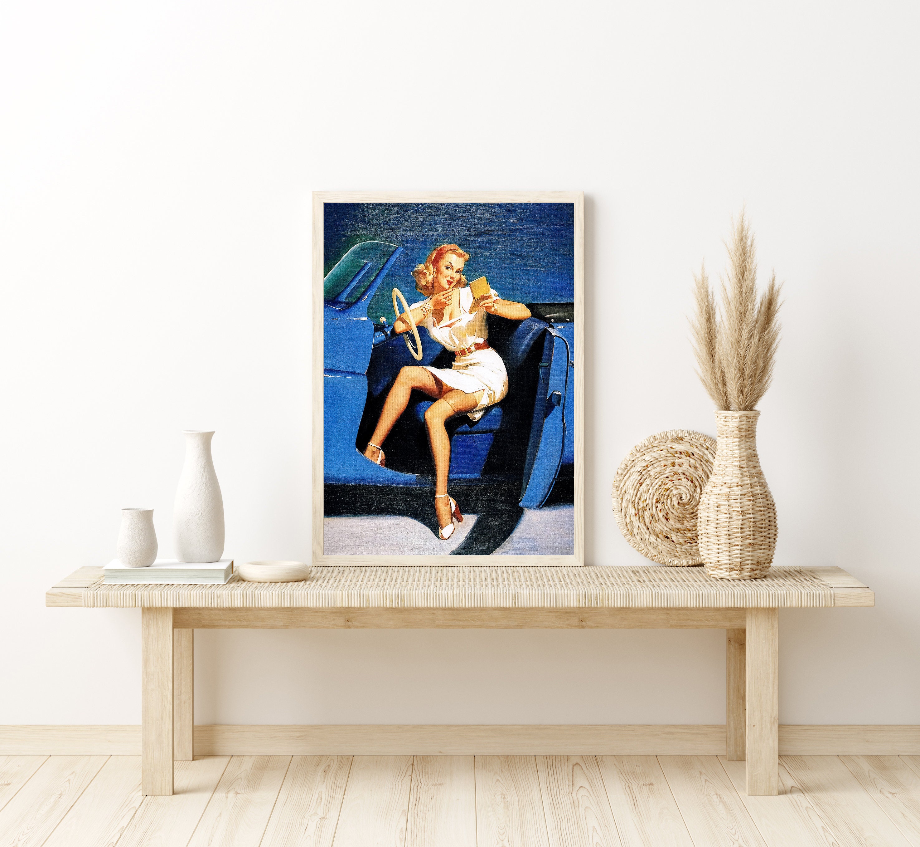 Pin up Girl Wall Art Pin up Art Print Vintage Bedroom Wall Etsy