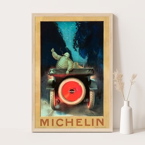 Michelin Poster | Italienisches Vintage Werbeplakat | Vintage Wohnzimmer Dekor | Große Wandkunst | Bis zu 24x36 druck.