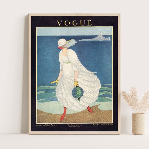 affiche de couverture Vogue vintage | publicité vintage Vogue | affiche de mode vintage | Art mural de chambre à coucher | Affiche jusqu'à 18x24 pouces.