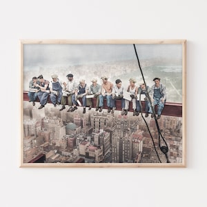 Lunch atop a Skyscraper Print, 1930s New York Photo, Iconic Construction Workers, Rockefeller Center Wall Art
