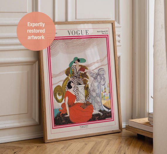 Vogue Magazine Cover Art Print: Helen Dryden 1921 Pochoir Fashion Illustration