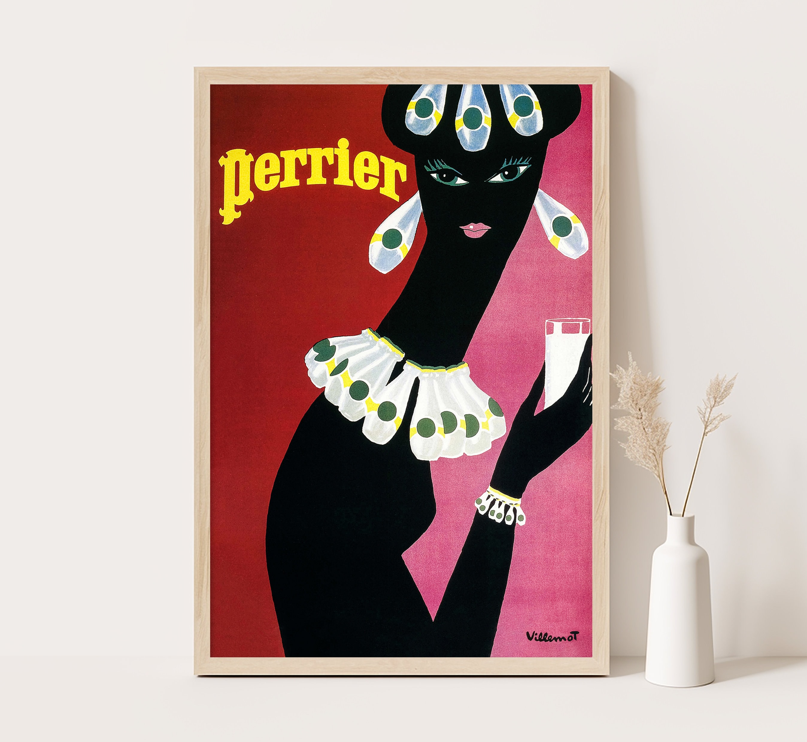 Perrier Poster, Pierrot Print by Bernard Villemot, 1980s