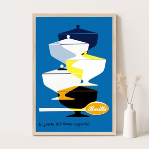 Barilla Vintage Werbeplakat - Großes Retro Food Art für Küche, Bar oder Restaurant Wanddekoration