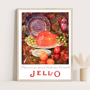 Póster publicitario vintage del postre más famoso de América, decoración de cocina vintage, arte de pared grande, impresión de hasta 18 x 24.