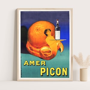 Amer Picon Likör Vintage Werbeplakat, Vintage Küchendekor, große Wandkunst, bis zu 18 x 24 Druck.