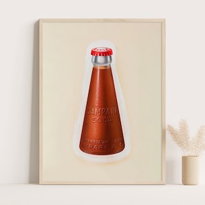 Póster de botella de refresco Campari / Póster de Campari de los años 60 / Póster publicitario vintage de Campari / Decoración de cocina vintage.
