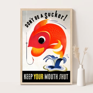 No seas un tonto, cartel publicitario vintage, decoración de baño vintage, arte de pared grande, póster de hasta 24 x 36 pulgadas.