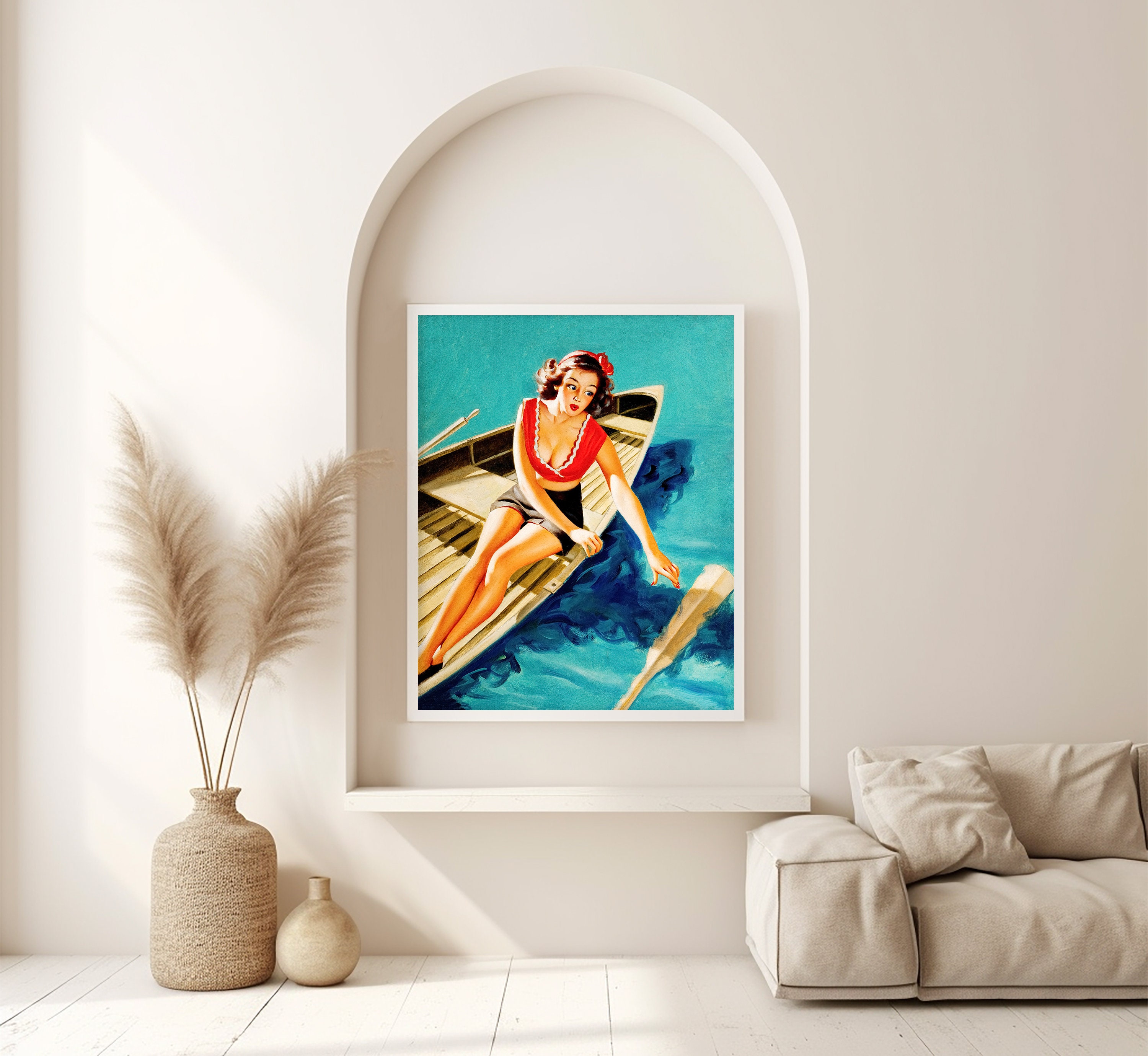Pin up Girl Wall Art Pin up Art Print Vintage Bedroom Wall Art 16x20