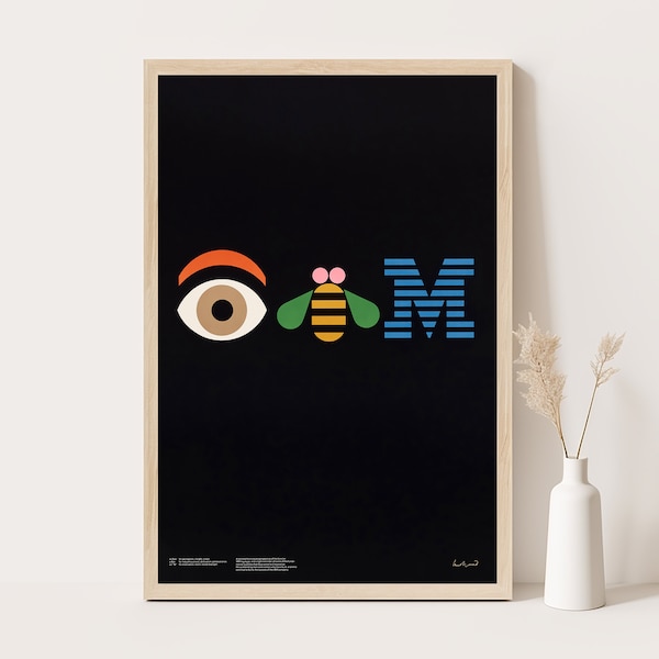 Póster publicitario vintage icónico de IBM / Decoración de oficina vintage / Arte de pared extra grande / Impresión de hasta 24x36.