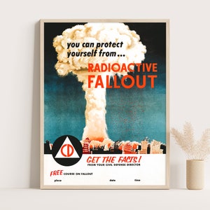 Nuklear Fallout Vintage Werbung | Wahlplakat | Vintage Büro Dekor | Großes Wandbild | Bis zu 18x24 druck.