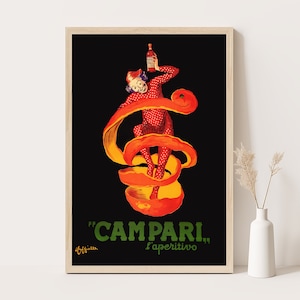 Das legendäre Campari Vintage Werbeplakat, Vintage Küchendekor, extragroße Wandkunst, bis zu 24x36 Druck.