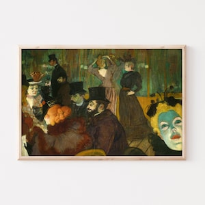 Moulin Rouge by Henri Toulouse Lautrec | Vintage Wall Art | Vintage Bedroom Decor | Extra Large Wall Art.