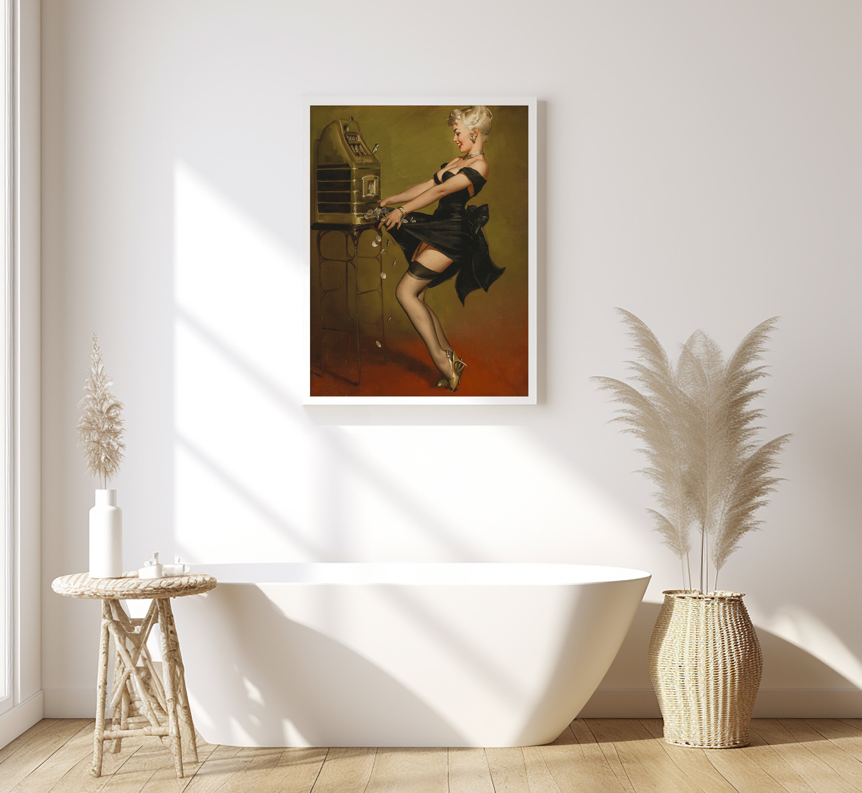 Pin up Girl Wall Art Pin up Art Print Vintage Bedroom Wall Etsy