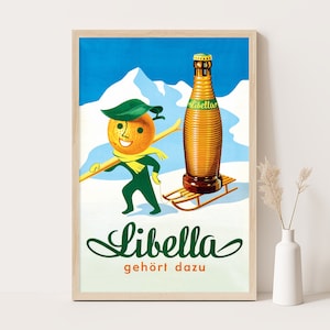 Libella Softdrink Vintage Werbeplakat, Vintage Küchen Wandkunst, Große Wandkunst, bis zu 24x36 Zoll Druck.