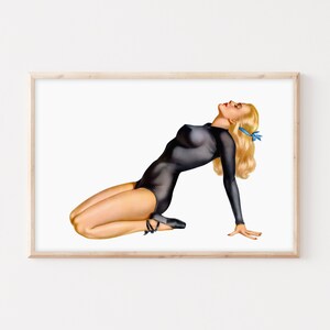 Pin Up Girls Vintage Poster from 1950s | Coquette Room Decor | Sexy Retro Poster & Bathroom Print