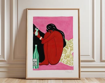 Bernard Villemot Mid Century Poster – French Modernist Wall Art, 1950s Graphic Design Print