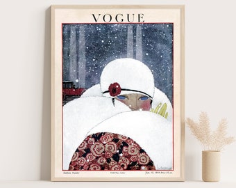 Vintage British Vogue Cover | Vintage Vogue Advertising | Vintage Fashion Poster | Bedroom wall art | Up to 18x24 inches poster.