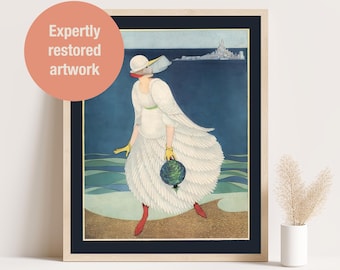 Vintage Vogue Cover Art Print: London and Paris Number, Fashion Illustration Poster