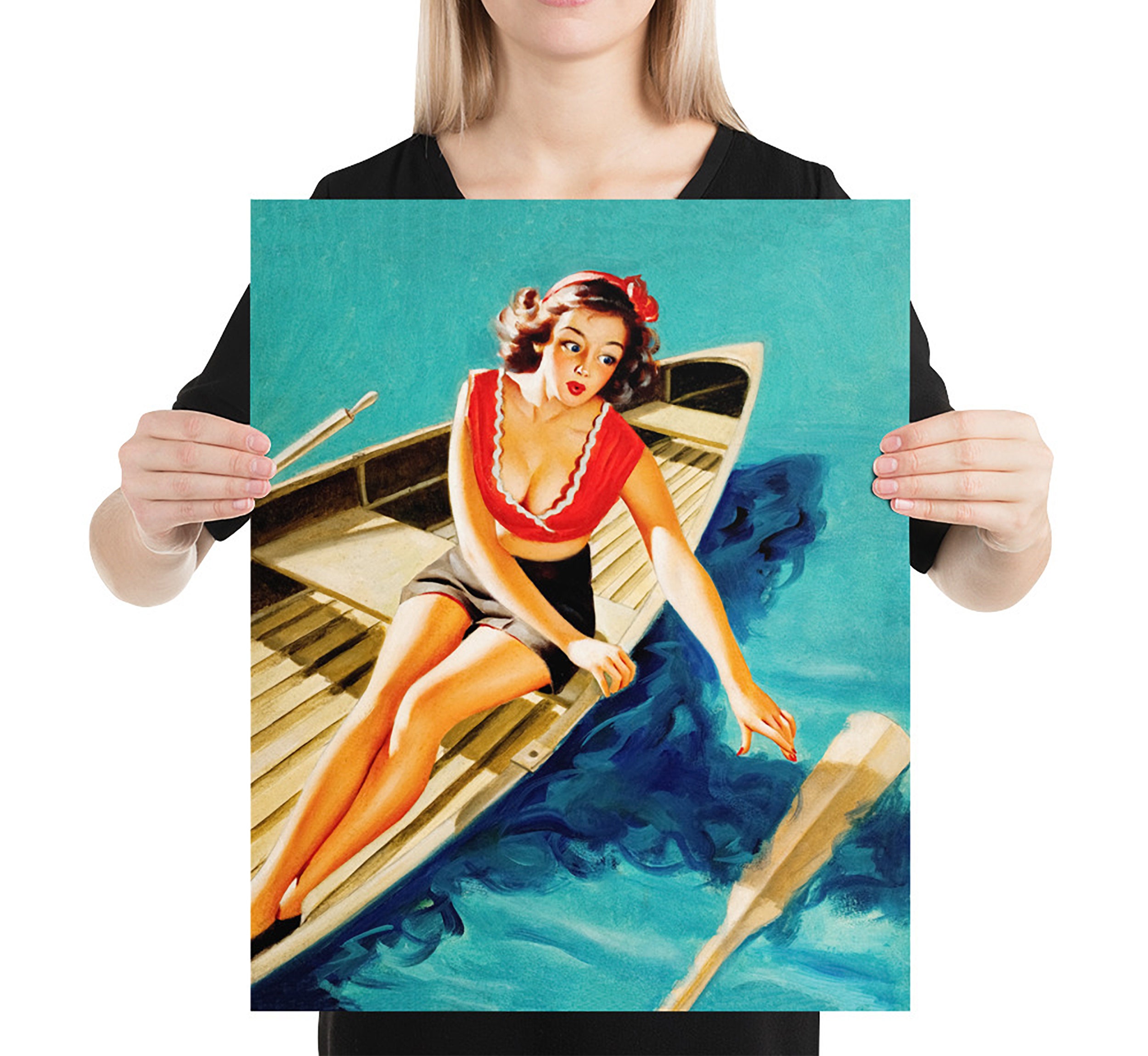 Pin up Girl Wall Art Pin up Art Print Vintage Bedroom Wall Art 16x20