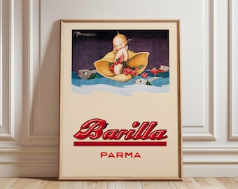Vintage Barilla Poster: Venus in Shell, Italian Advertising Art Print